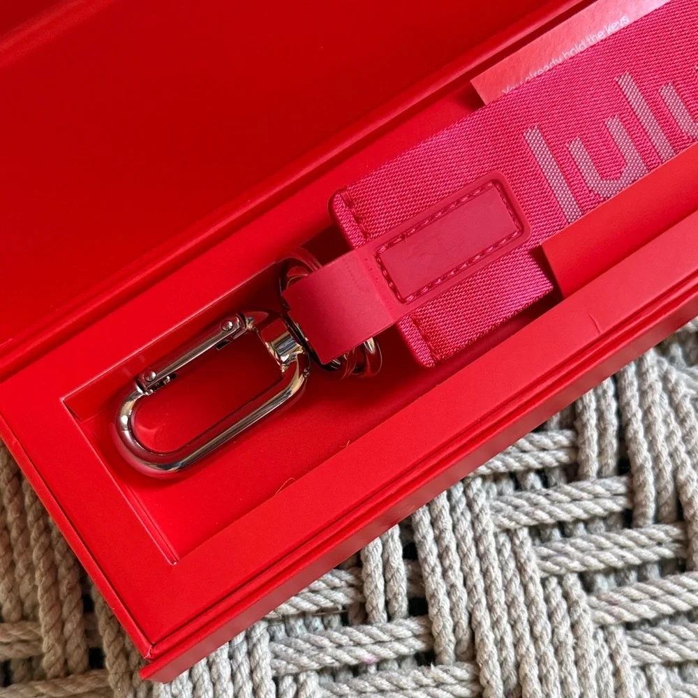 Lululemon Collective Pinnacle Member Exclusive Red Never Lost Keychain + Box NEW